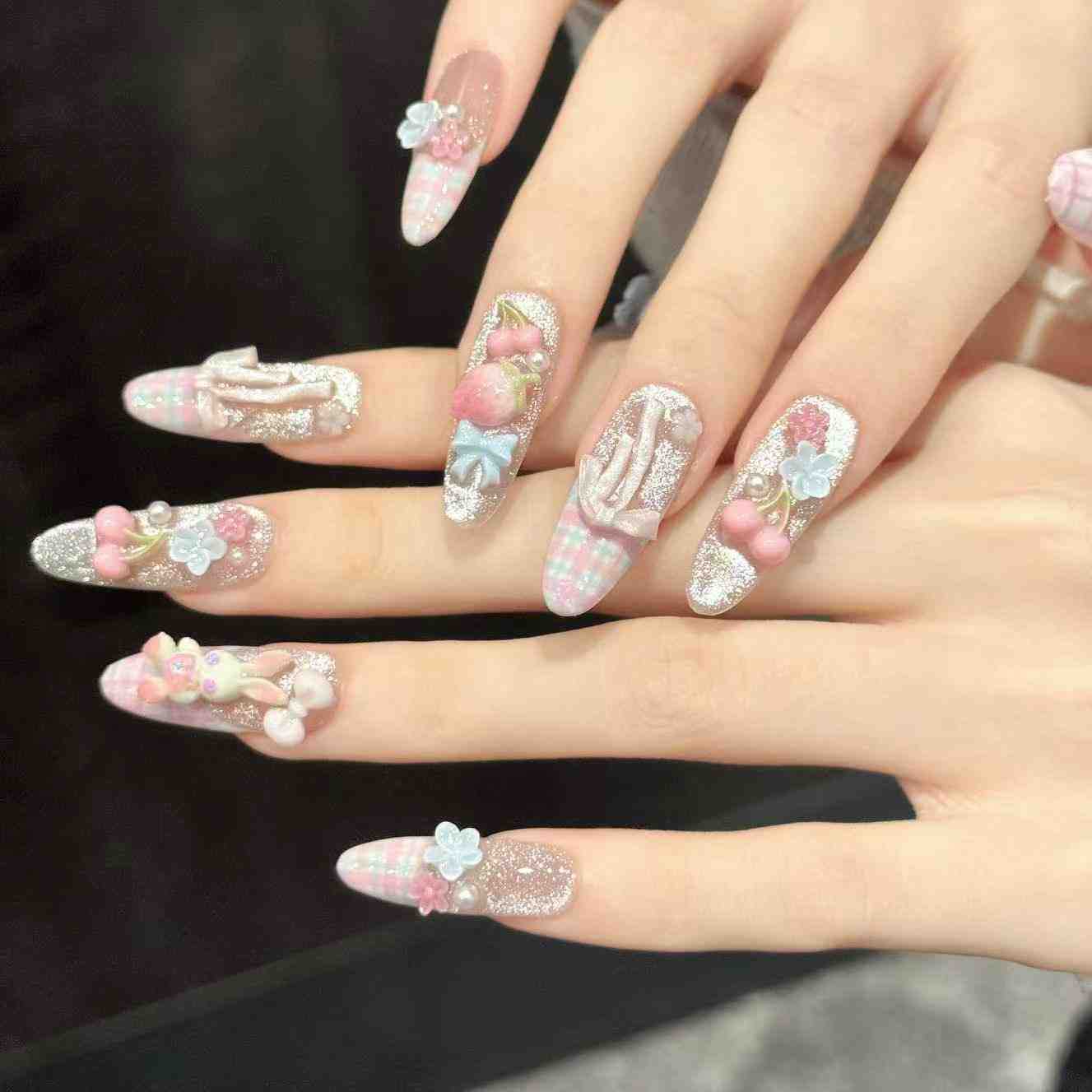 10PCS Oval Handmade Press On N - Pressed Flower Art review and price
