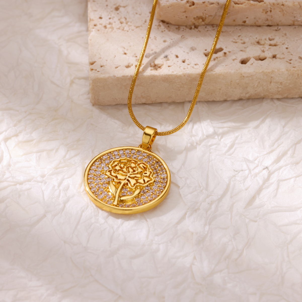 Zircon Flower Necklaces For Wo - Birth Flower Necklace review and price