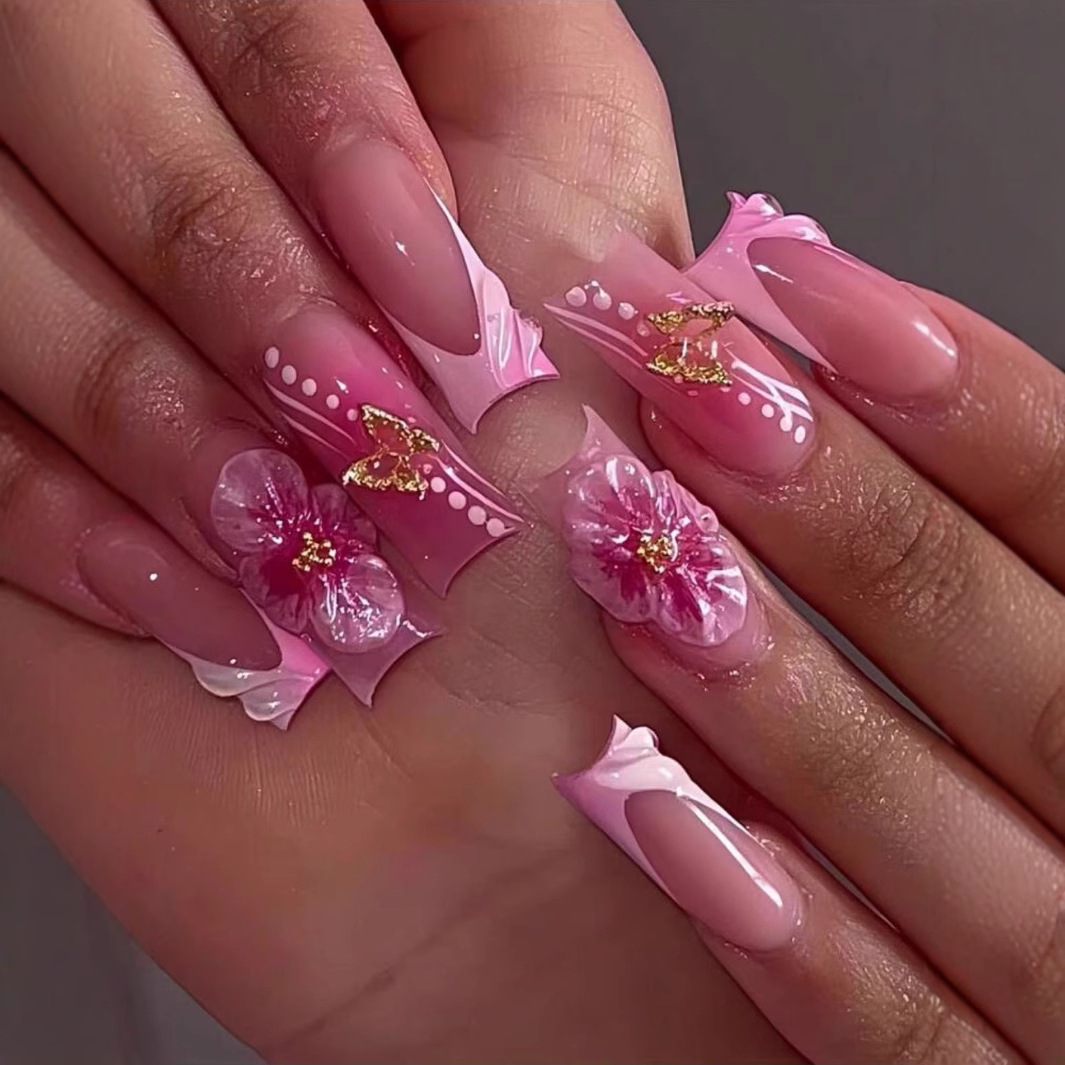 24pcs Wearable Square Press on - Pressed Flower Art review and price