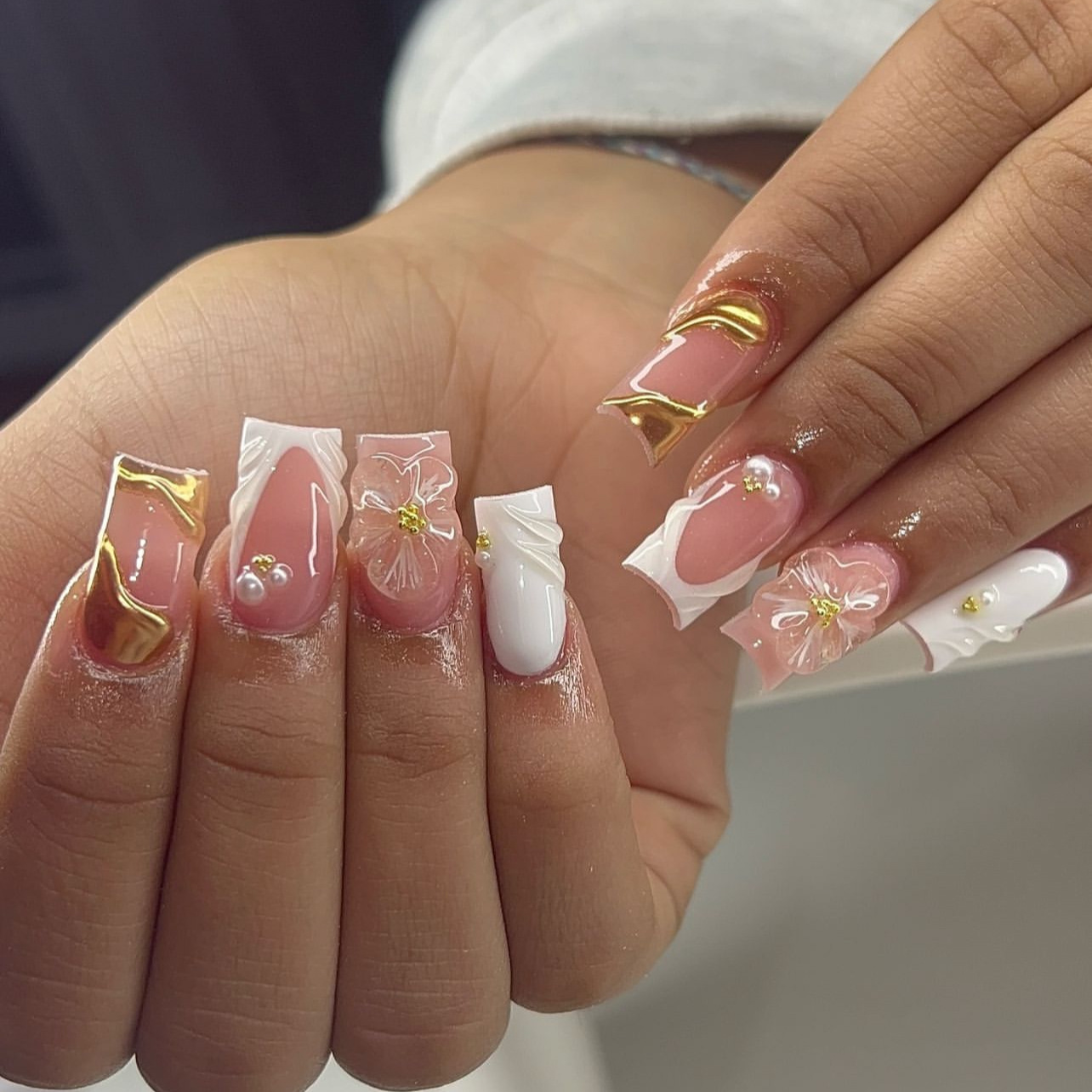 24pcs Wearable Square Press on - Pressed Flower Art review and price