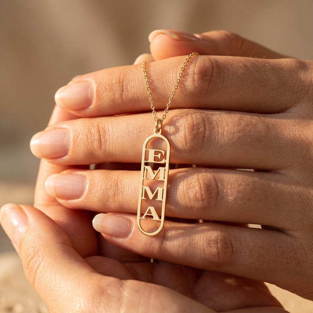 Custom Dainty Vertical Name Ne - Birth Flower Necklace review and price