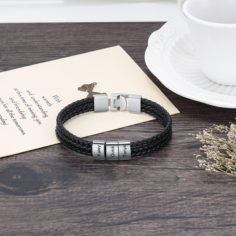 Custom Men Bracelets with Name - Coordinates Bracelet review and price