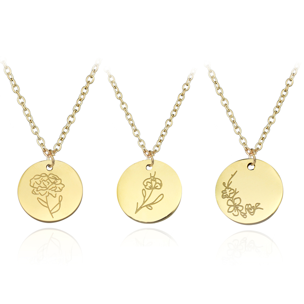 New Arrival Stainless Steel Bi - Birth Flower Necklace review and price