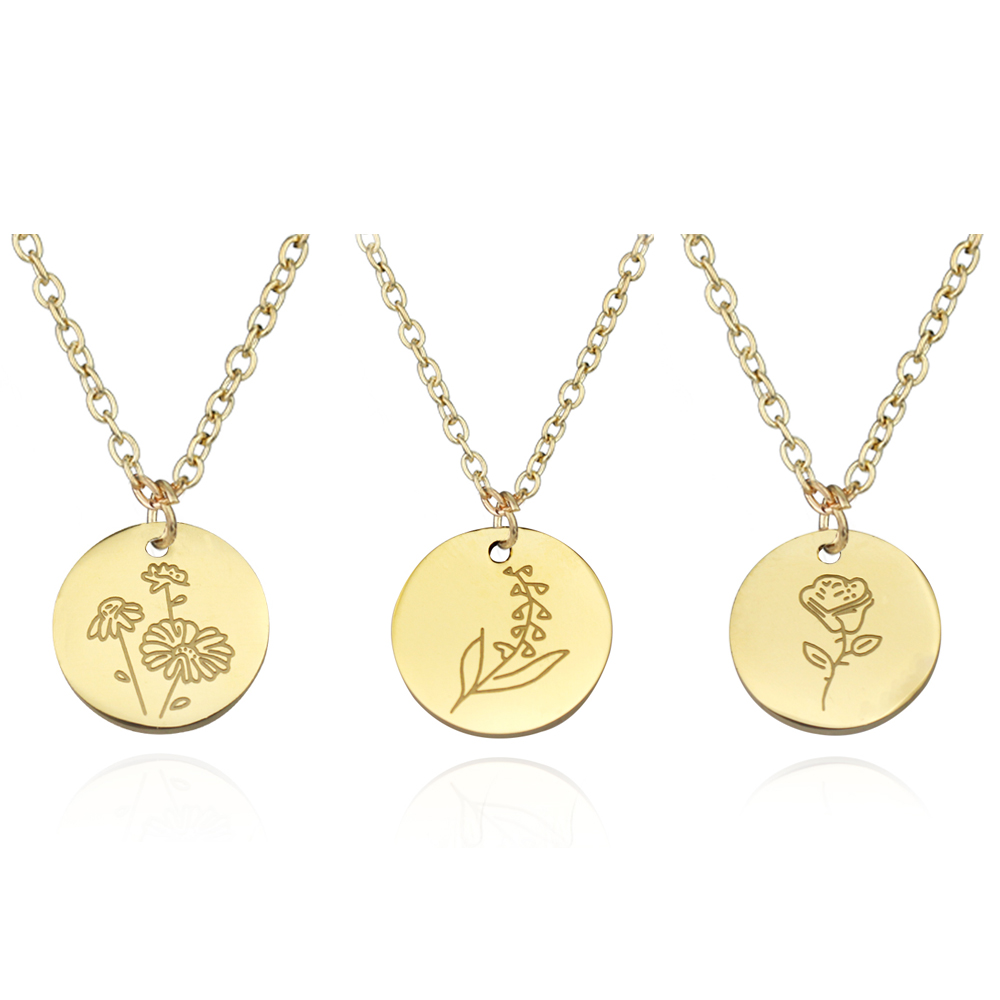 New Arrival Stainless Steel Bi - Birth Flower Necklace review and price