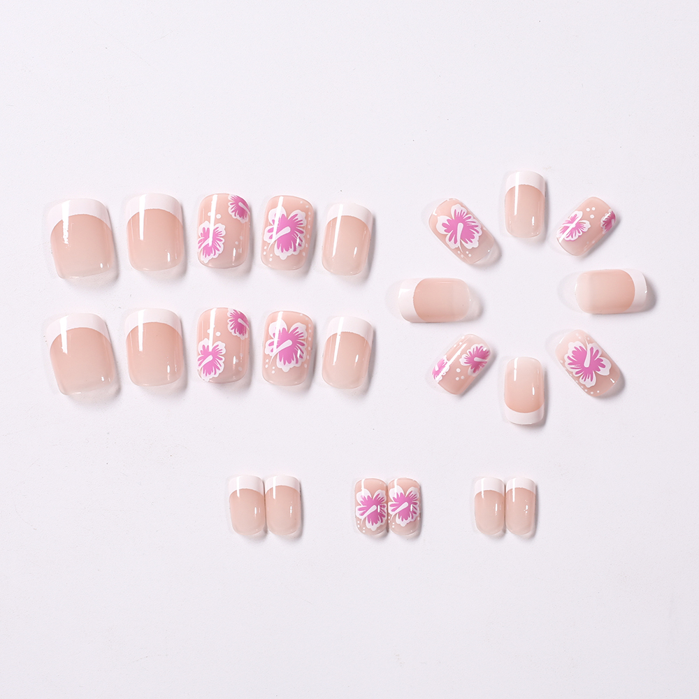 24Pcs French Flower False Nail - Pressed Flower Art review and price